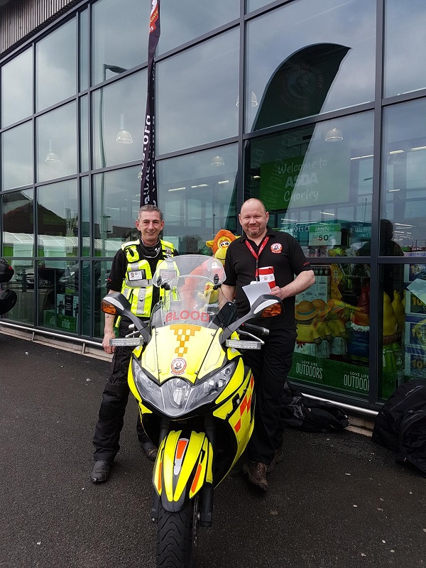 Asda Chorley 14th April 2018 Northwest Blood Bikes Lancashire