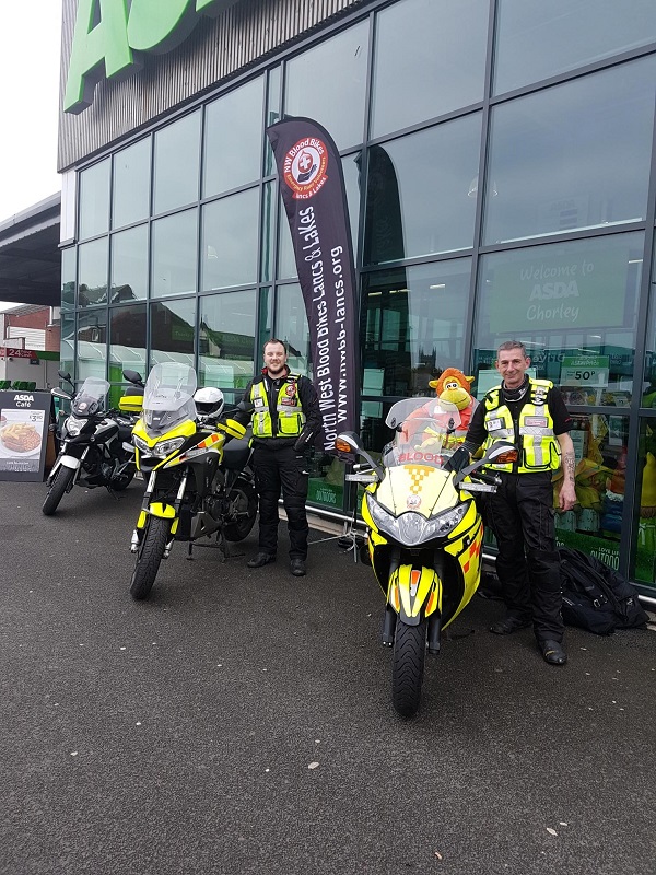 Asda Chorley 14th April 2018 Northwest Blood Bikes Lancashire