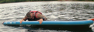 Dick Newton used a kayak to complete the sponsored event for obvious reasons